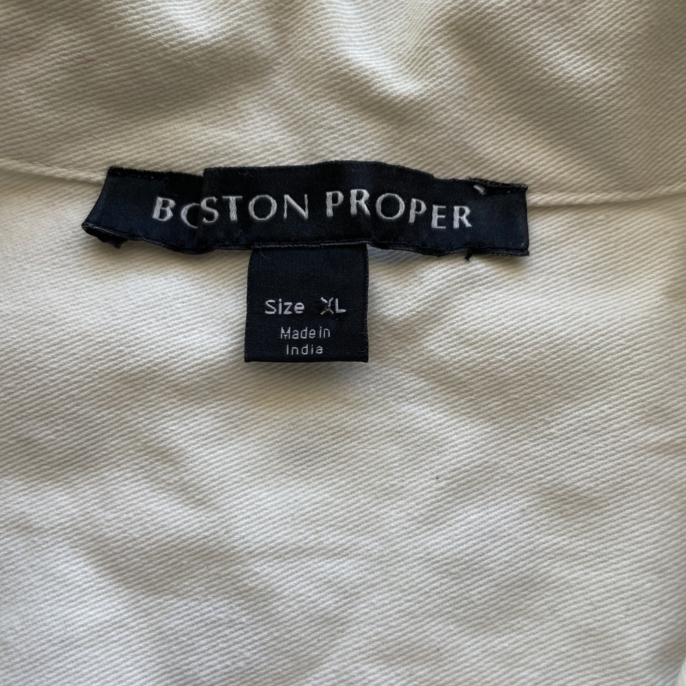 Boston Proper Embellished Jacket Western Aztec Sequin Beaded Boho Chic Denim‎ XL - Picture 3 of 13